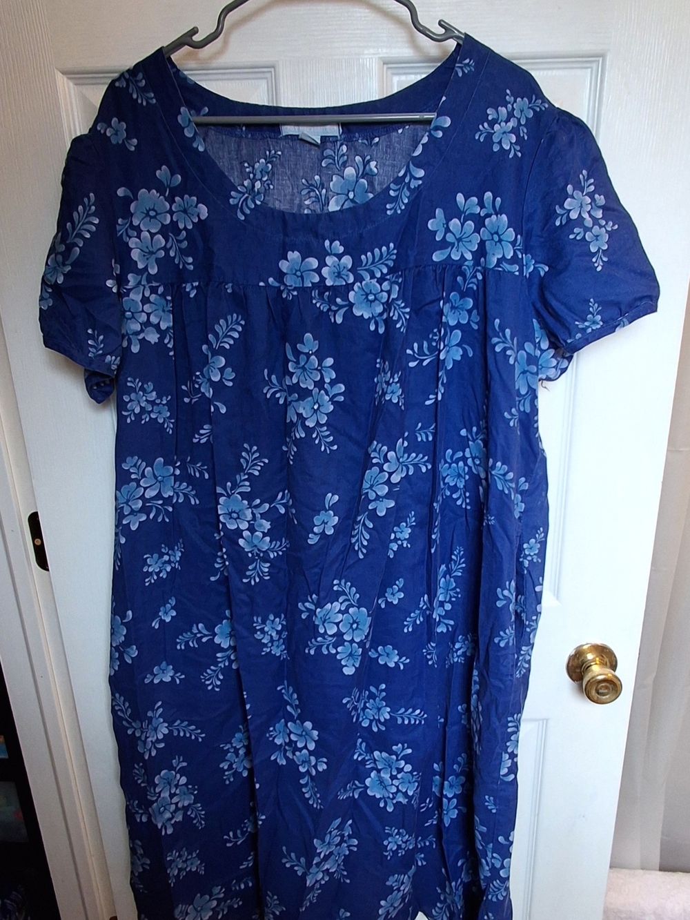 Only Necessities Navy Blue Floral Short-Sleeve Tunic